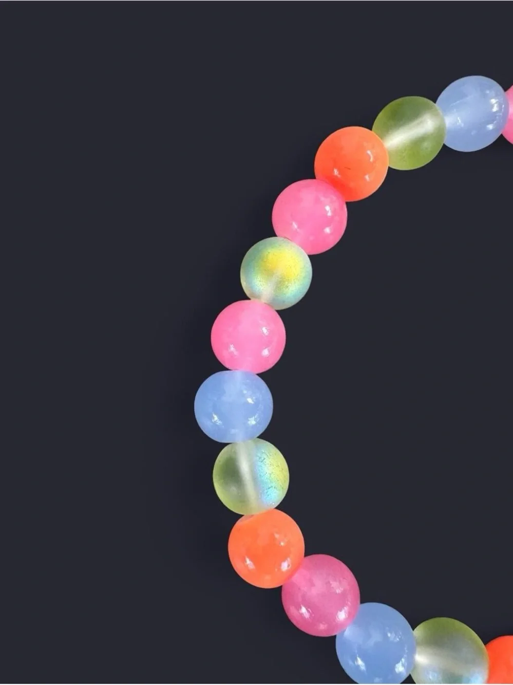 Bubblegum Beam Glass Bead Bracelet